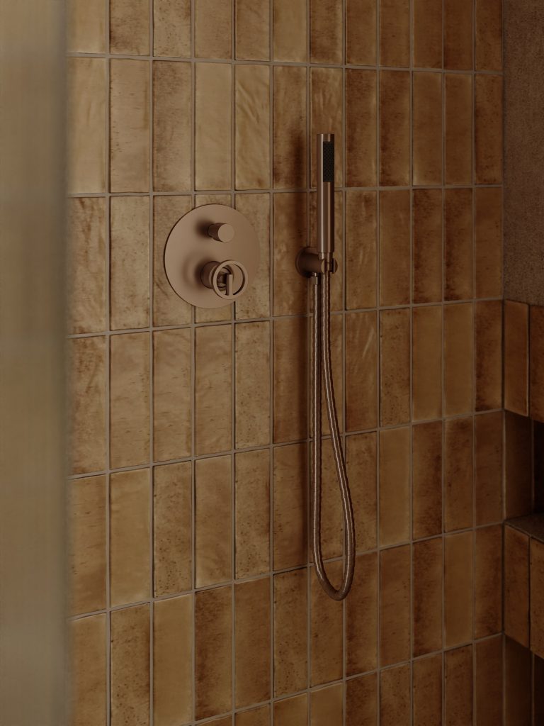 Walk-in zaokrąglony Eternal ryflowany – brąz szczotkowany – Kolekcja Eternal – BOCCO Walk-in zaokrąglony Eternal ryflowany – brąz szczotkowany - Kolekcja Eternal - BOCCO