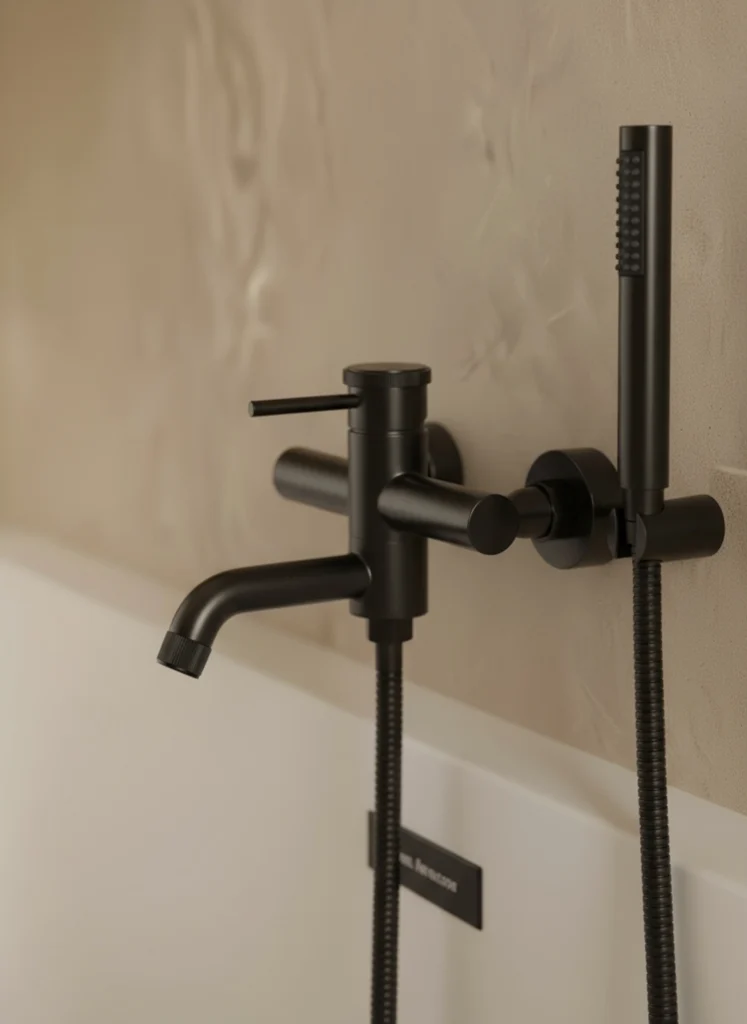 Bateria wannowa natynkowa Liora – czarny mat – Kolekcja Liora – BOCCO