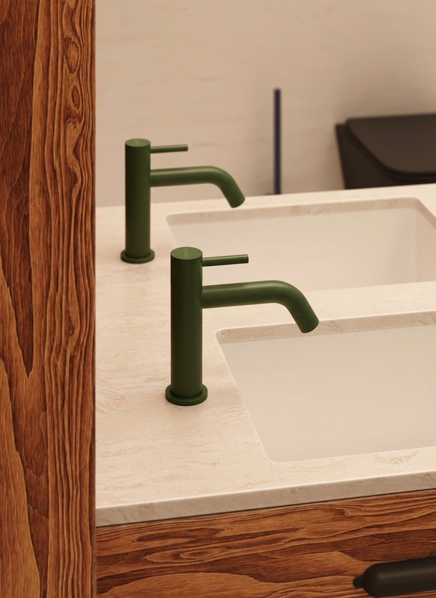 Bateria umywalkowa nablatowa niska Structa – sage green - Kolekcja Structa - BOCCO