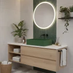 Umywalka nablatowa Pleat prostokątna – sage green – Kolekcja Pleat – BOCCO Umywalka nablatowa Pleat prostokątna – sage green - Kolekcja Pleat - BOCCO