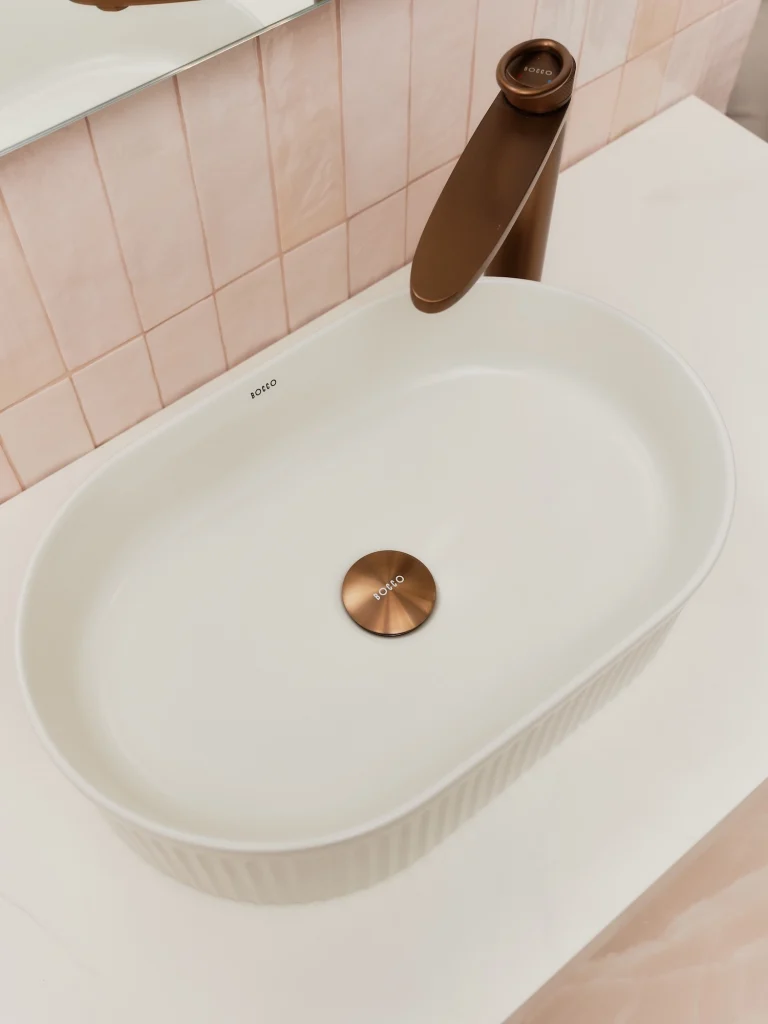 Umywalka nablatowa Pleat owalna – beż - Kolekcja Pleat - BOCCO