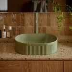 Umywalka nablatowa Pleat owalna – sage green – Kolekcja Pleat – BOCCO Umywalka nablatowa Pleat owalna – sage green - Kolekcja Pleat - BOCCO