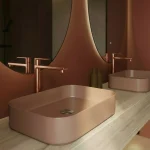 Bateria umywalkowa nablatowa wysoka Arcos – miedź szczotkowana – Kolekcja Arcos – BOCCO