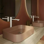 Bateria umywalkowa nablatowa wysoka Arcos – biały mat – Kolekcja Arcos – BOCCO