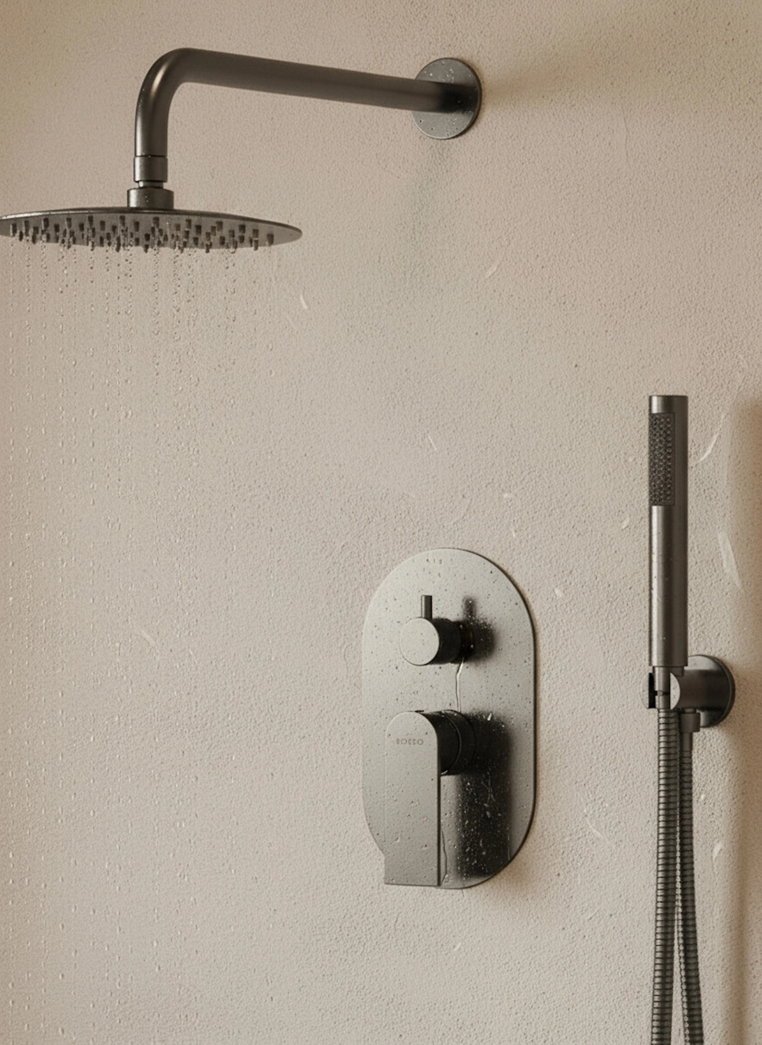 Zestaw prysznicowy podtynkowy Arcos – gun metal – Kolekcja Arcos – BOCCO