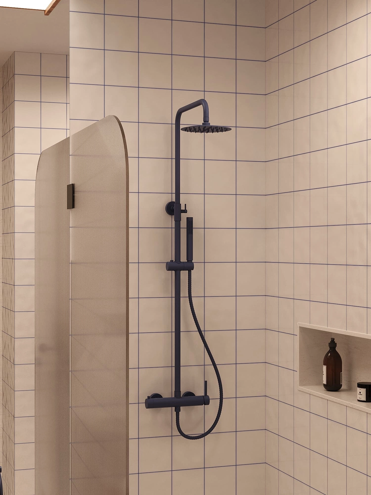 Zestaw prysznicowy natynkowy Structa – cobalt blue – Kolekcja Structa – BOCCO