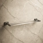 Wieszak na ręcznik podwójny Arcos – gun metal – Kolekcja Arcos – BOCCO
