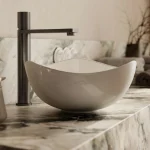 Bateria umywalkowa nablatowa wysoka Vellum – gun metal – Kolekcja Vellum – BOCCO