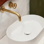 Umywalka nablatowa Pleat owalna – biały połysk – Kolekcja Pleat – BOCCO Umywalka nablatowa Pleat owalna – biały połysk - Kolekcja Pleat - BOCCO