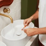 Umywalka nablatowa Pleat owalna – biały połysk – Kolekcja Pleat – BOCCO Umywalka nablatowa Pleat owalna – biały połysk - Kolekcja Pleat - BOCCO