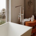 Bateria wannowa wolnostojąca Arcos – stal szczotkowana – Kolekcja Arcos – BOCCO