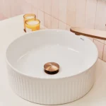 Umywalka nablatowa Pleat okrągła – biały połysk - Kolekcja Pleat - BOCCO