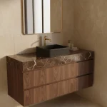 Umywalka nablatowa Pleat kwadratowa – czarny mat - Kolekcja Pleat - BOCCO