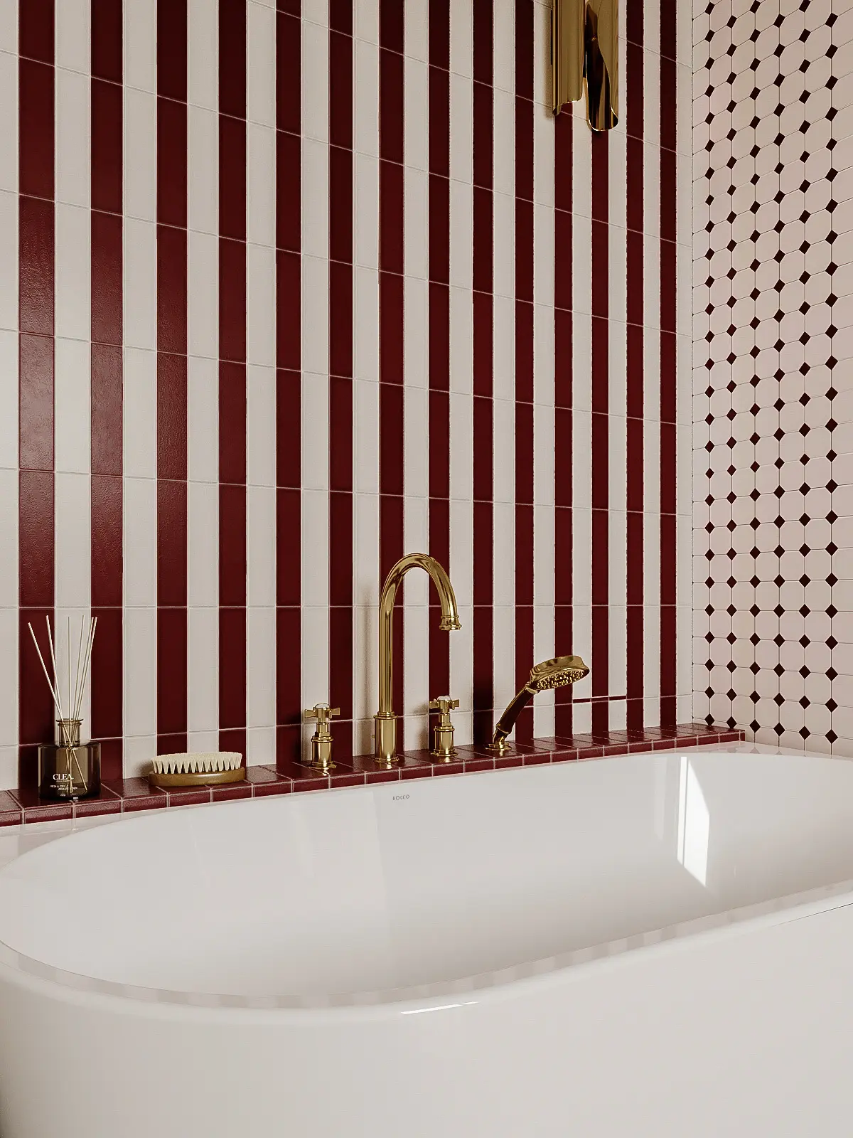 Bateria wannowa Classic – złoto szczotkowane