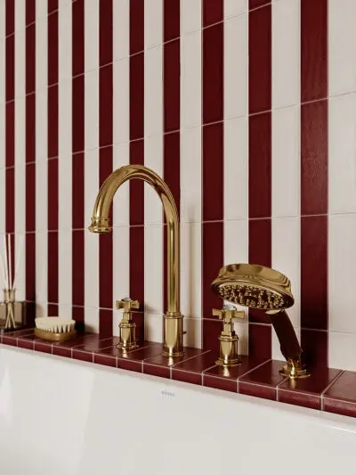 Bateria wannowa Classic – złoto szczotkowane