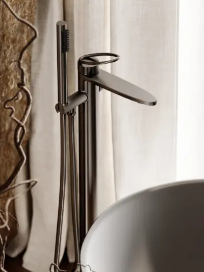 Bateria wannowa wolnostojąca Essia – gun metal