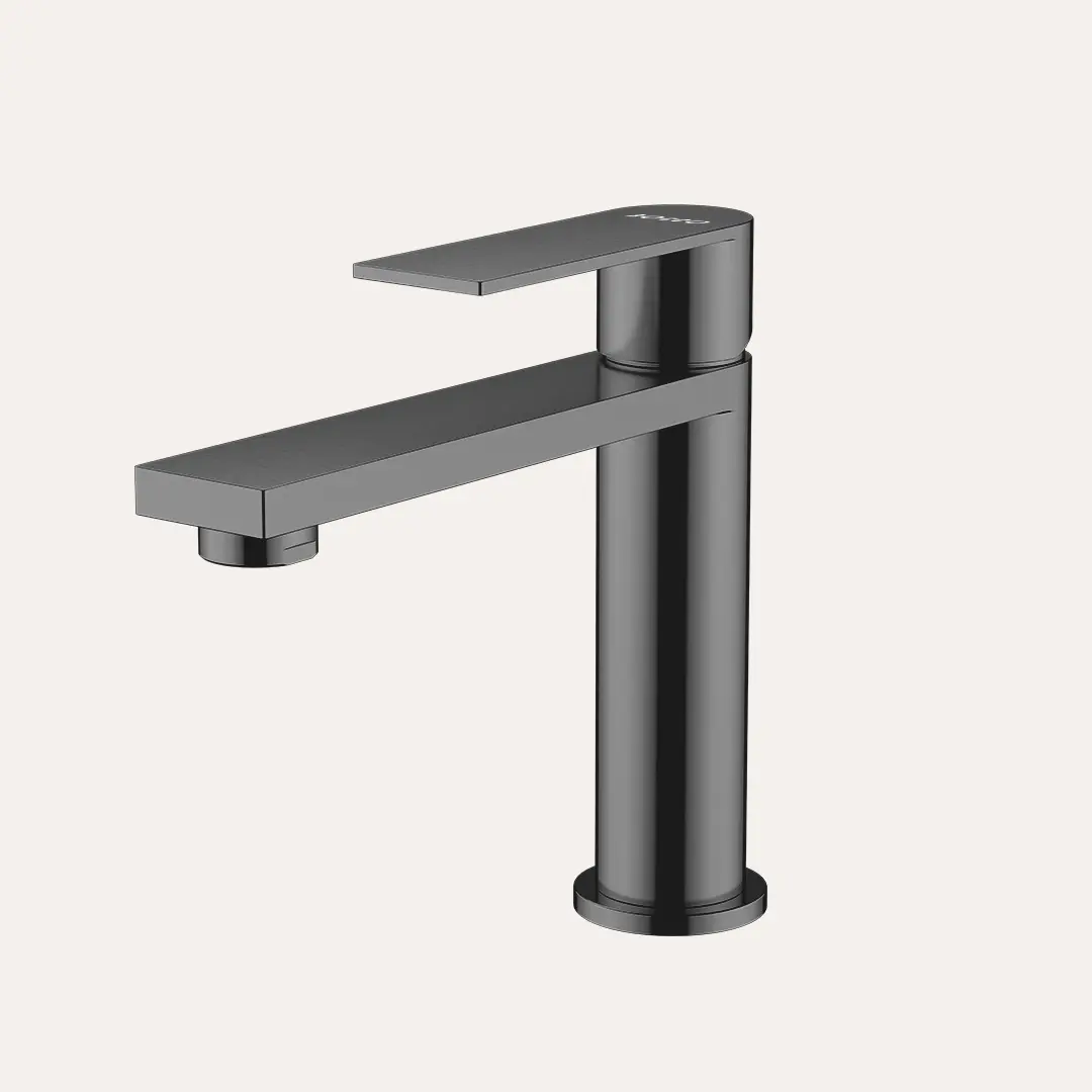 Bateria umywalkowa nablatowa niska Arcos – gun metal