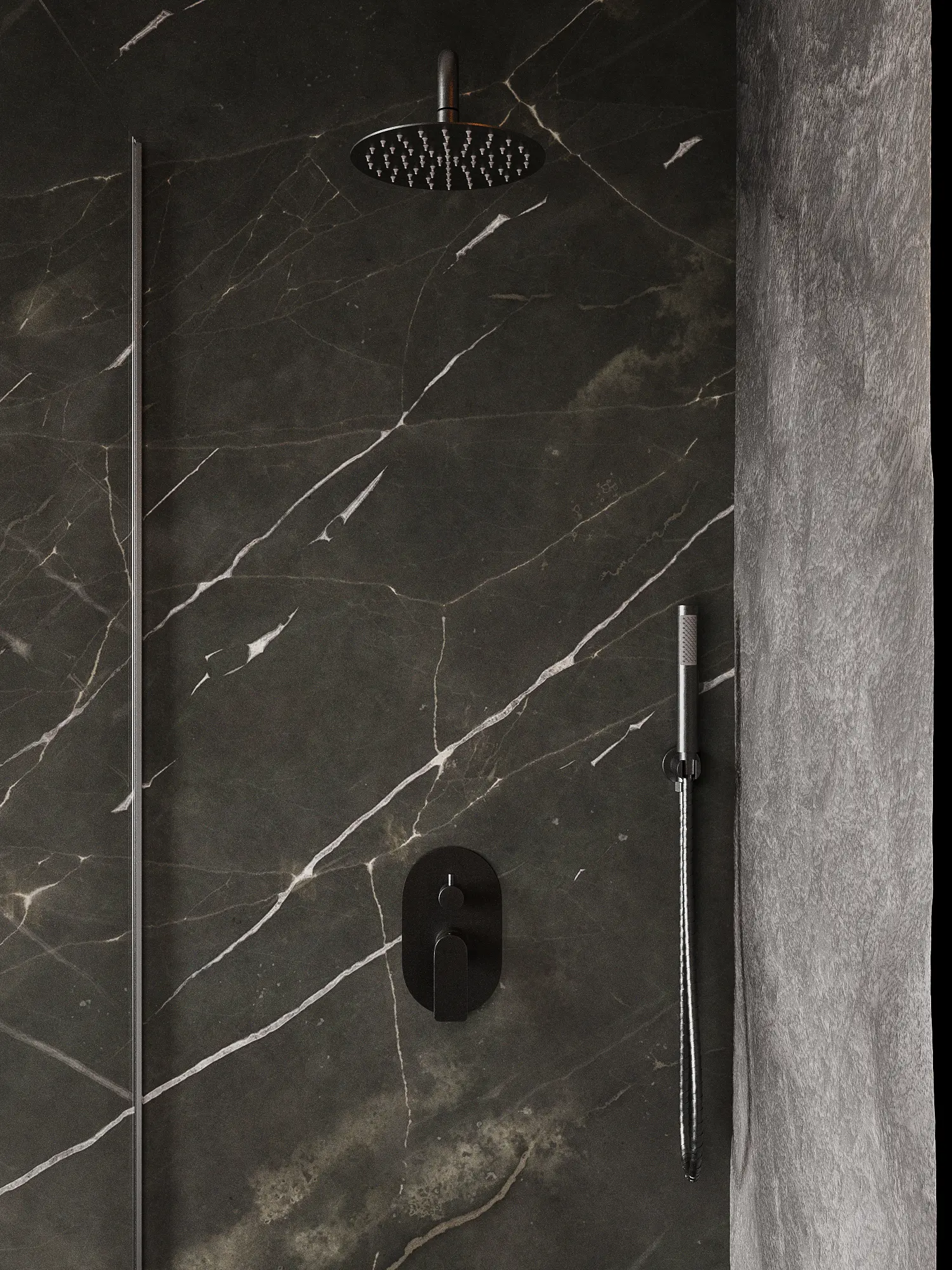Zestaw prysznicowy podtynkowy Arcos – gun metal