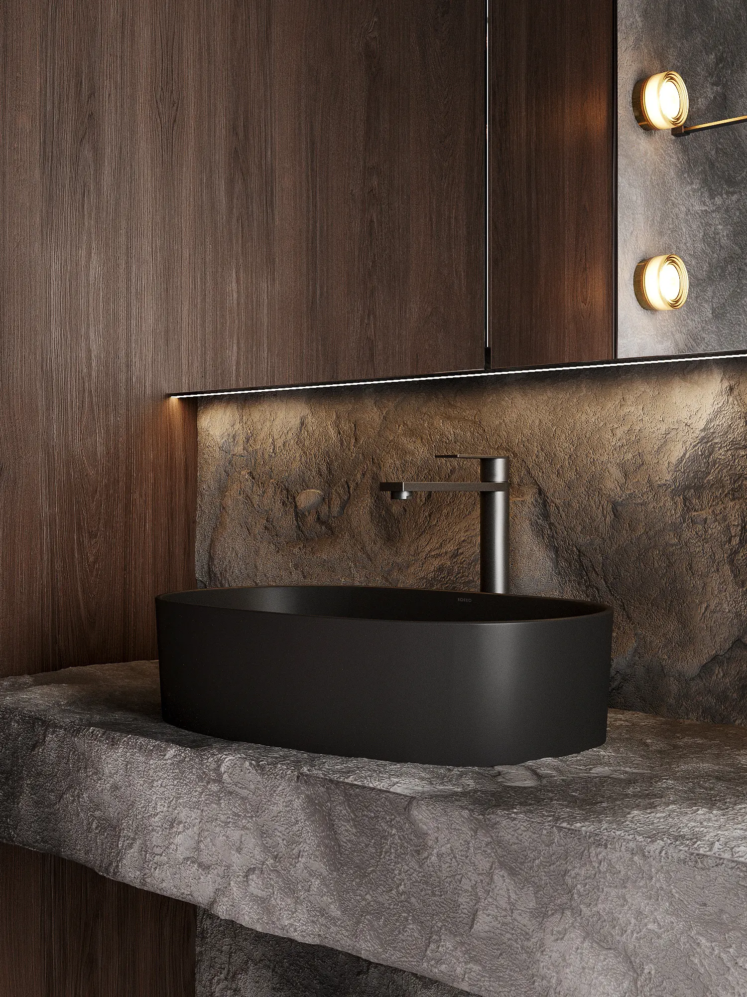 Bateria umywalkowa nablatowa wysoka Arcos – gun metal