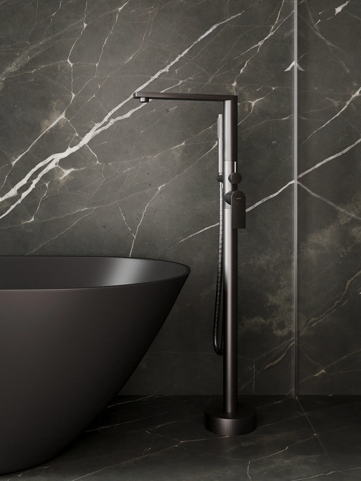 Bateria wannowa wolnostojąca Arcos – gun metal