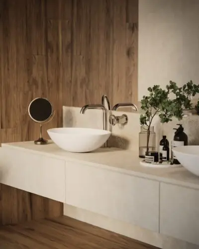 Bateria umywalkowa nablatowa z osobnym mieszaczem Nebis – stal szczotkowana – Kolekcja Nebis – BOCCO Bateria umywalkowa nablatowa z osobnym mieszaczem Nebis – stal szczotkowana