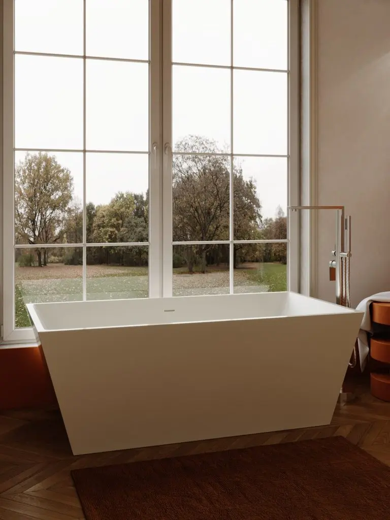 Bateria wannowa wolnostojąca Arcos – stal szczotkowana - Kolekcja Arcos - BOCCO