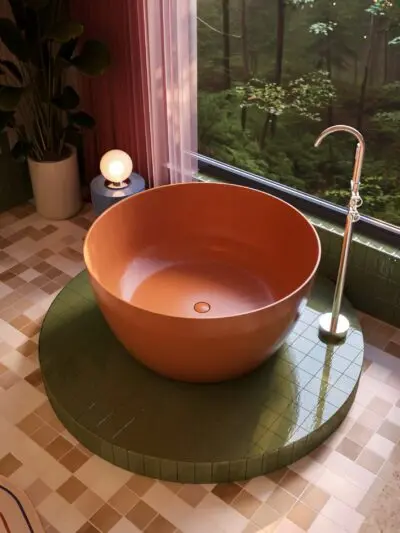 Bateria wannowa wolnostojąca Nebis – chrom