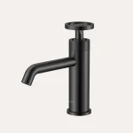 Bateria umywalkowa nablatowa niska Nebis – czarny mat - Kolekcja Nebis - BOCCO