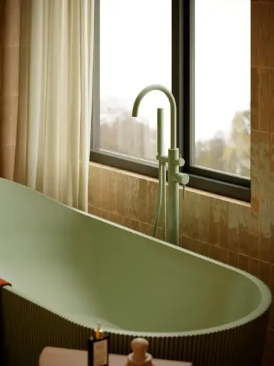 Bateria wannowa wolnostojąca Structa – sage green