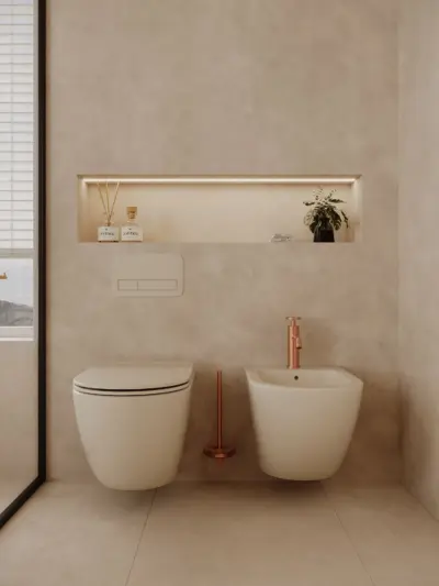 Szczotka WC Nebis – miedź szczotkowana
