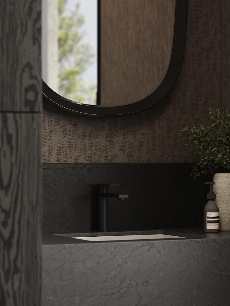 Bateria umywalkowa nablatowa niska Arcos – gun metal - Kolekcja Arcos - BOCCO