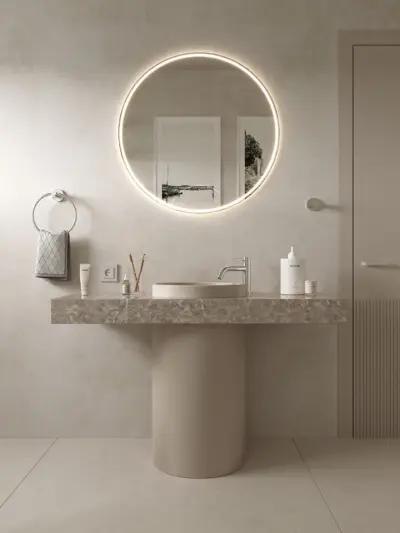 Bateria umywalkowa nablatowa niska Structa – chrom