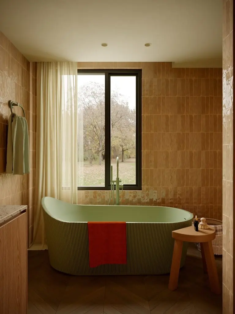 Bateria wannowa wolnostojąca Structa – sage green - Kolekcja Structa - BOCCO