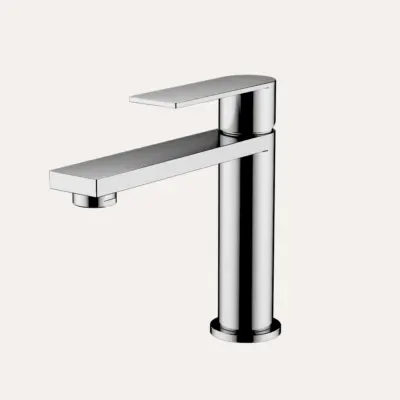 Bateria umywalkowa nablatowa niska Arcos – chrom