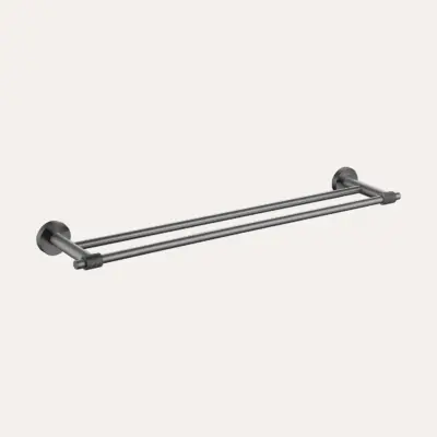 Wieszak na ręcznik podwójny Vellum – gun metal – Kolekcja Vellum – BOCCO Wieszak na ręcznik podwójny Vellum – gun metal