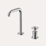 Bateria umywalkowa nablatowa z osobnym mieszaczem Nebis – stal szczotkowana - Kolekcja Nebis - BOCCO