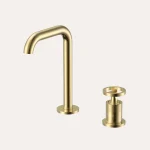 Bateria umywalkowa nablatowa z osobnym mieszaczem Nebis – złoto szczotkowane - Kolekcja Nebis - BOCCO