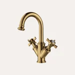 Bateria umywalkowa nablatowa wysoka Classic - złoto szczotkowane - Kolekcja Classic - BOCCO