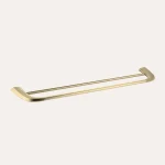 Wieszak na ręcznik podwójny Nebis – złoto szczotkowane - Kolekcja Nebis - BOCCO