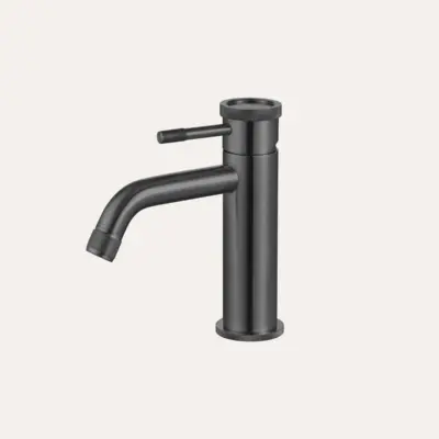 Bateria umywalkowa nablatowa niska Liora – gun metal