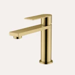 Bateria umywalkowa nablatowa niska Arcos – złoto szczotkowane - Kolekcja Arcos - BOCCO