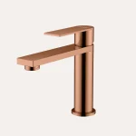 Bateria umywalkowa nablatowa niska Arcos – różowe złoto szczotkowane - Kolekcja Arcos - BOCCO