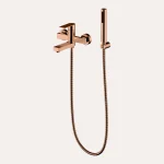 Bateria wannowa natynkowa Arcos – różowe złoto szczotkowane - Kolekcja Arcos - BOCCO