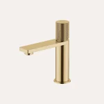 Bateria umywalkowa nablatowa niska Vellum – złoto szczotkowane - Kolekcja Vellum - BOCCO