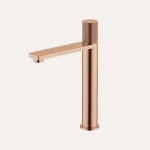 Bateria umywalkowa nablatowa wysoka Vellum – różowe złoto szczotkowane - Kolekcja Vellum - BOCCO