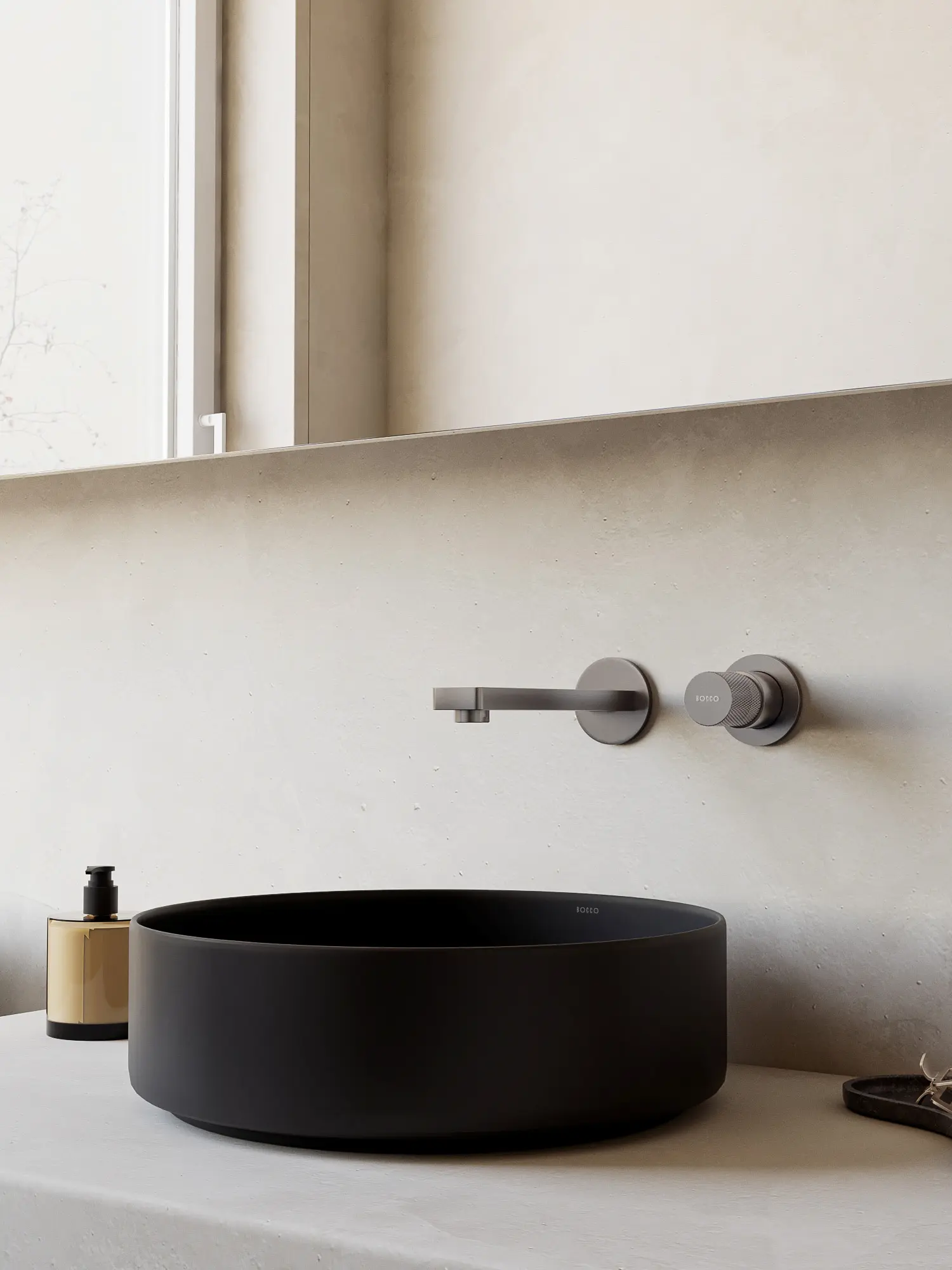 Bateria umywalkowa podtynkowa Vellum – gun metal