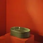 Umywalka nablatowa Pleat owalna – sage green - Kolekcja Pleat - BOCCO