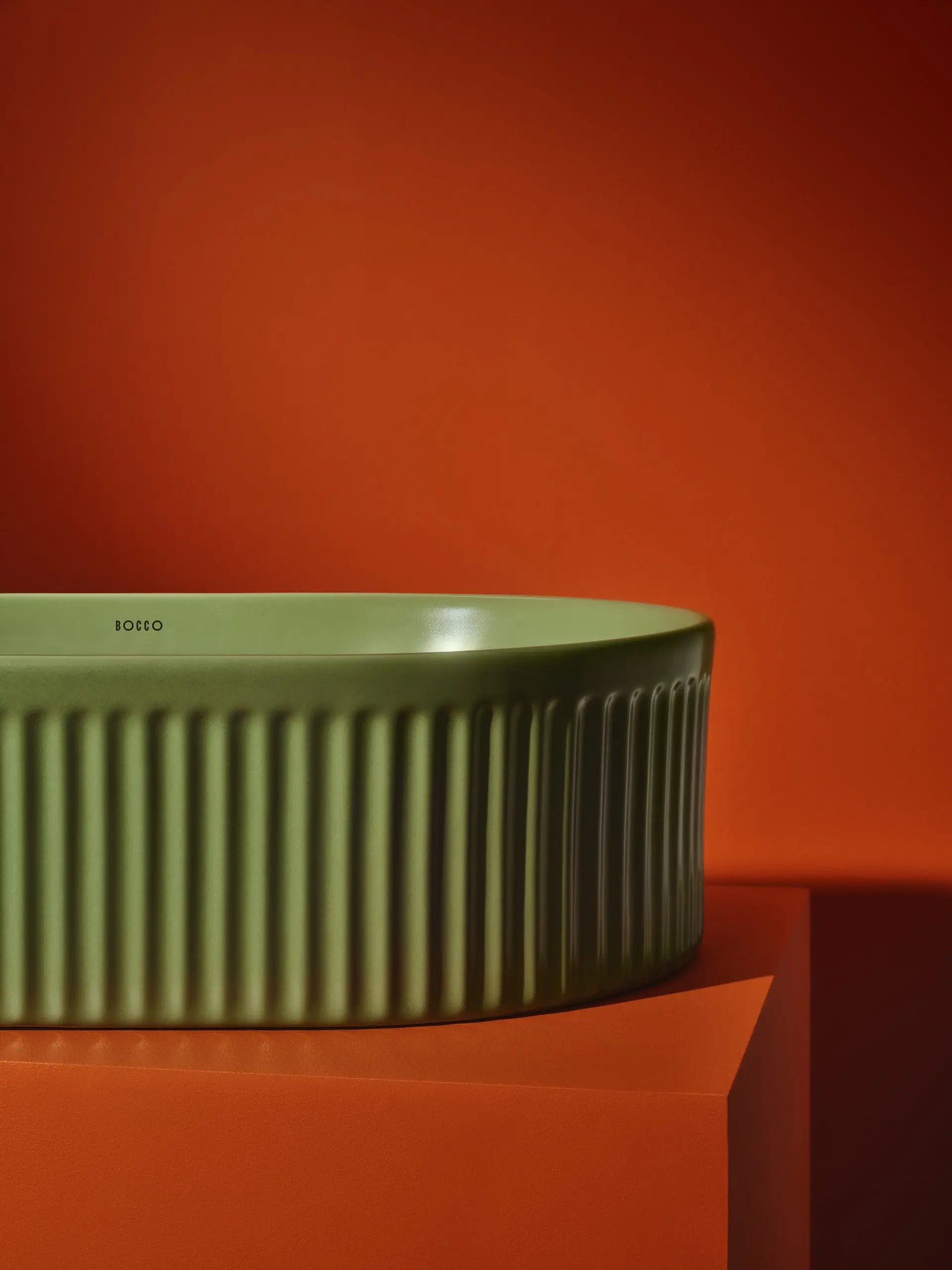 Umywalka nablatowa Pleat owalna – sage green