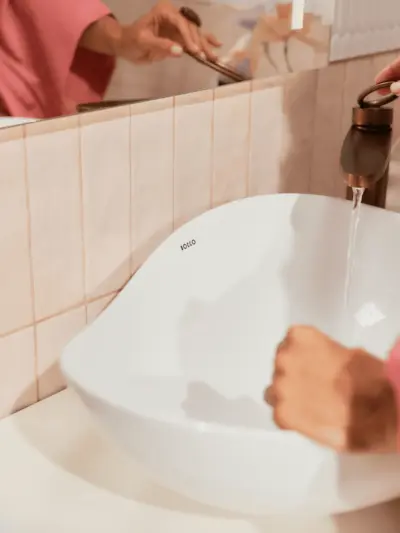 Umywalka nablatowa Wave owalna – biały połysk – Kolekcja Wave – BOCCO Umywalka nablatowa Wave owalna – biały połysk