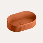 Umywalka nablatowa Pleat owalna – terakota – Kolekcja Pleat – BOCCO Umywalka nablatowa Pleat owalna – terakota
